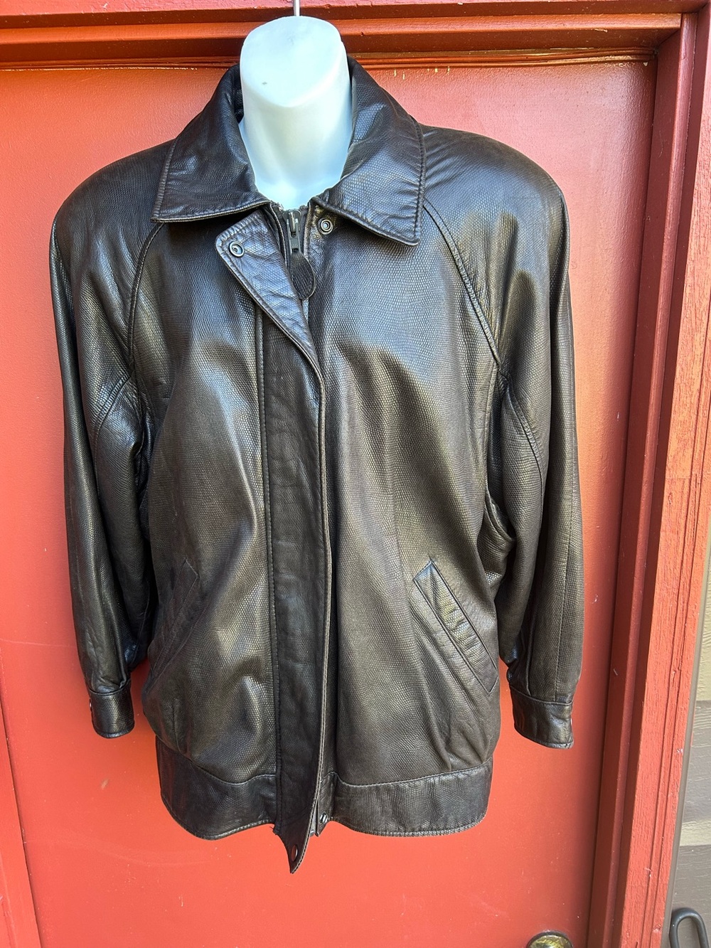 ANDREW MARC VINTAGE CHOCOLATE BROWN PEBBLE JACKET WITH REMOVABLE VEST SIZE S